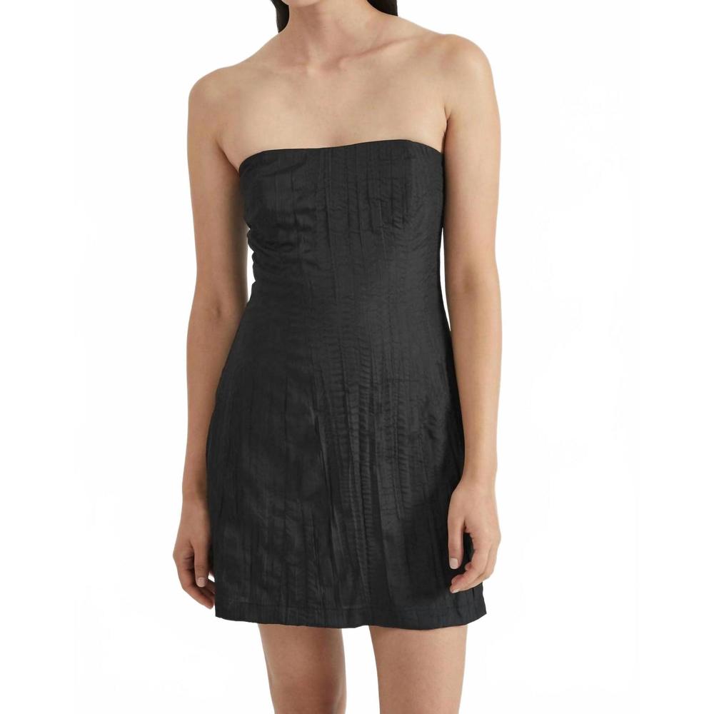 NEW THIRD FORM rolling wave strapless mini dress in black